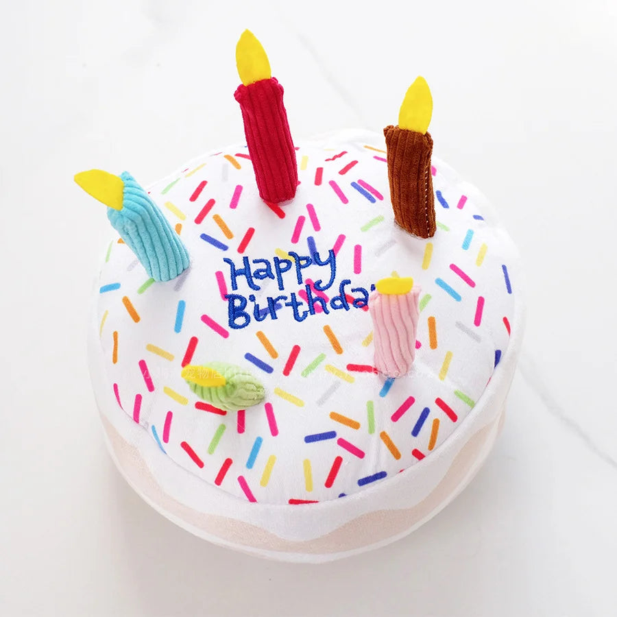 Birthday Cake Squeaker - Dog Toy