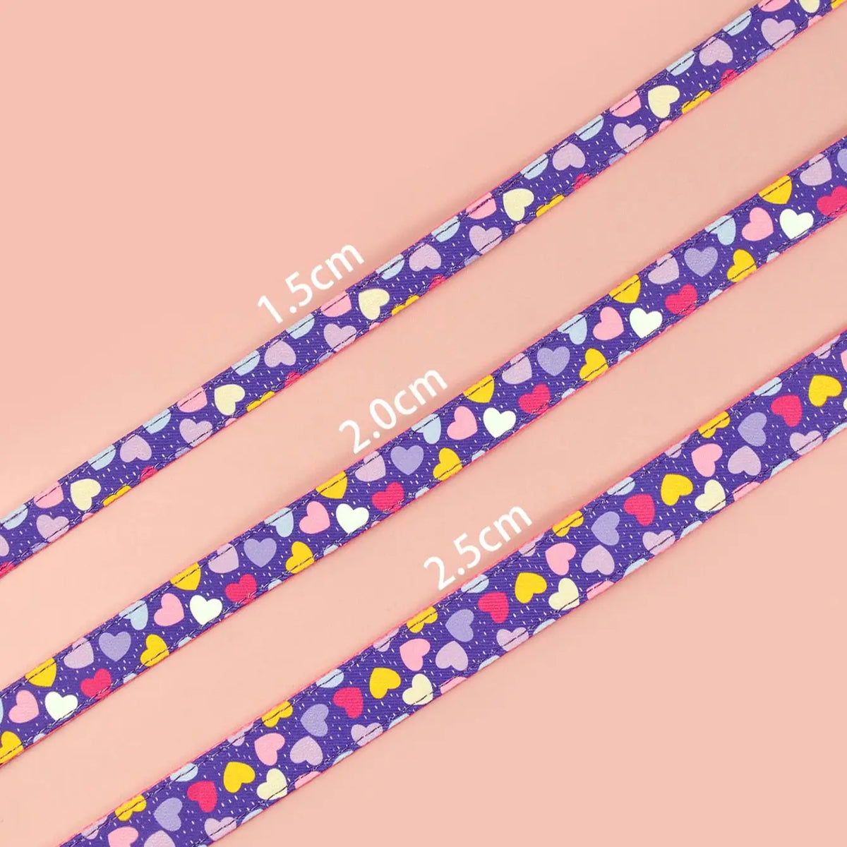 Purple Hearts - Collar and Leash