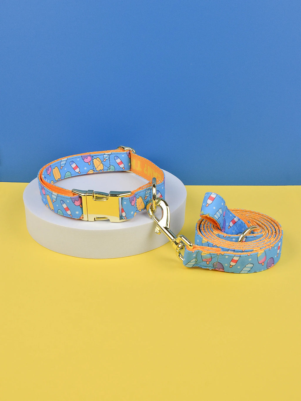 Light Blue Ice Cream - Collar and Leash